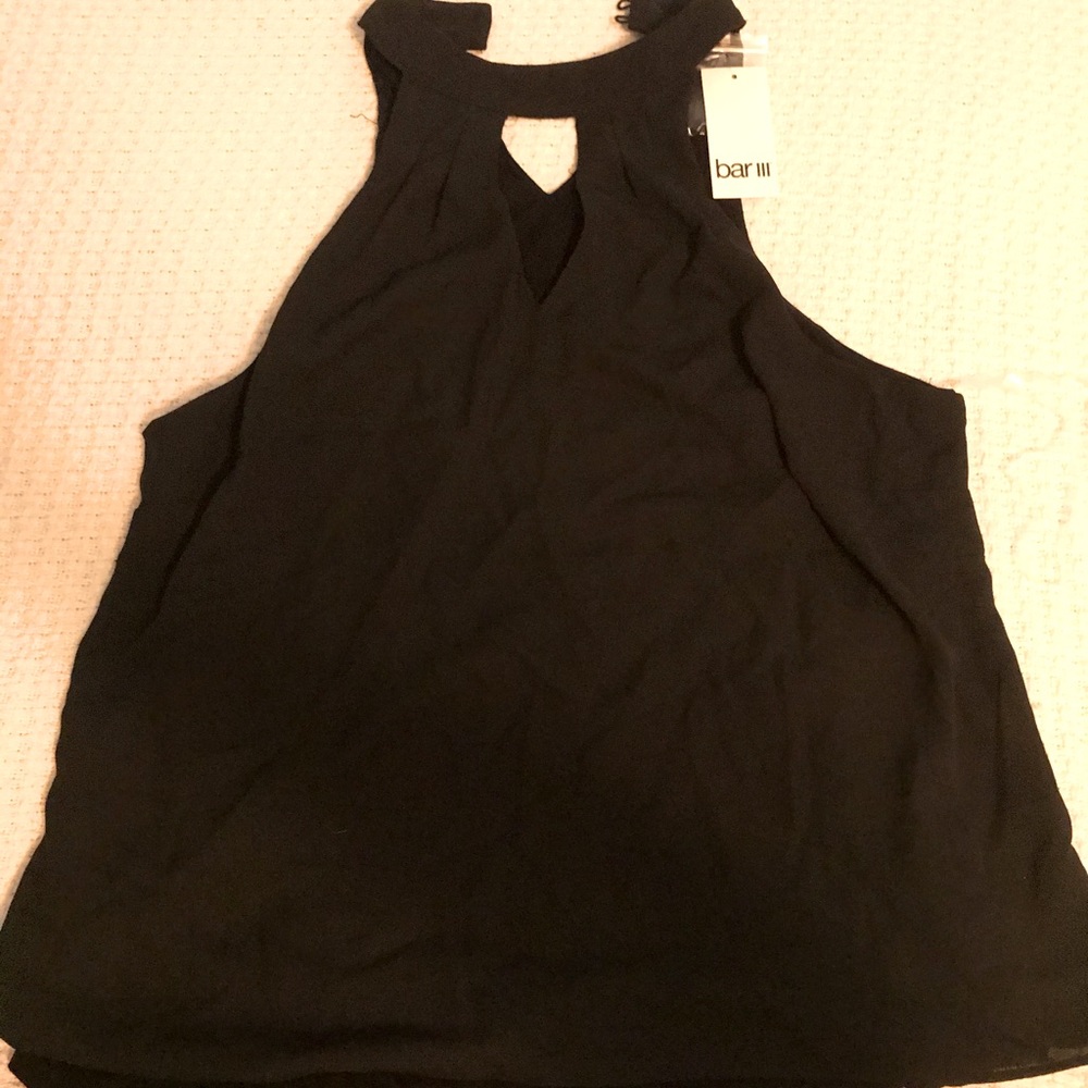 Bar III sleeveless halter split back top